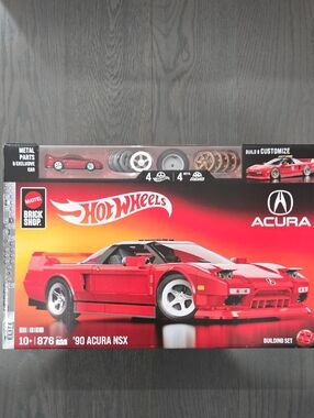 Mattel Hot Wheels Brick Shop Acura '90 NSX Building Set - Red Like LEGO
